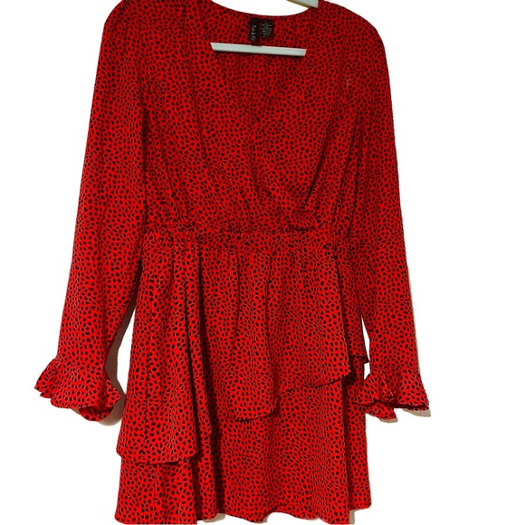 Fun & Flirt Red Ruffle Mini Dress - Picture 2 of 5